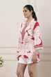 Red & White Floral Printed Straight Kurti image number 2