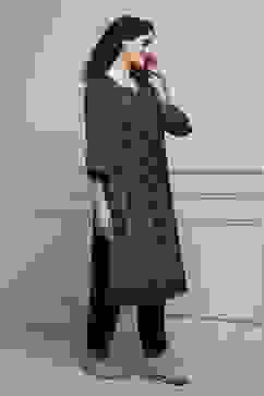 Purple Velvet Straight Winter Kurta Set image number 5