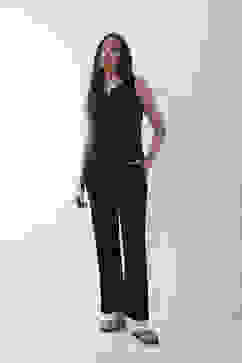 Black Solid Wide Leg Pants image number 0