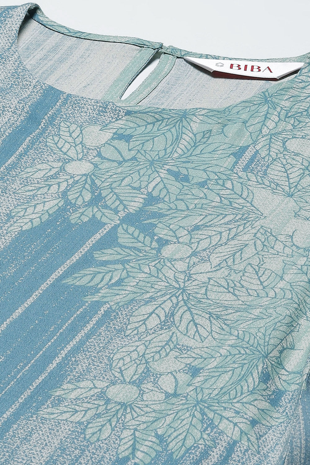 Ice Blue LIVA Straight Printed 2 Piece Set image number 2