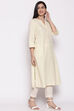 Blue Cotton Solid Kurti image number 3