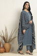 Green Cotton Printed Unstitched Suit Set image number 6