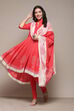 White Cotton Asymmetric Anarkali & Churidar Suit Set