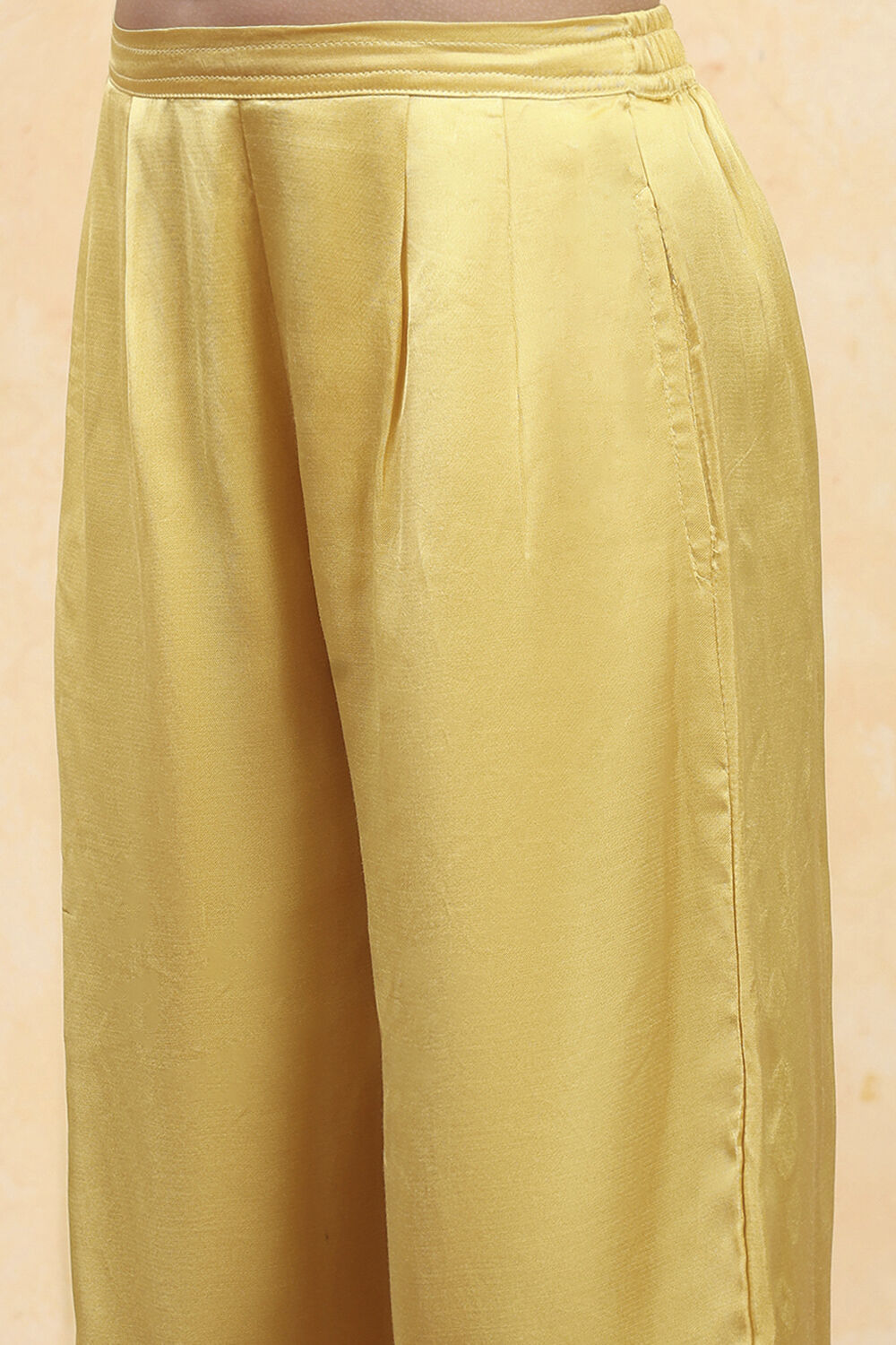 Yellow Viscose Embroidered STRAIGHT 3 Piece Set image number 2