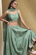 Sea Green Chanderi Silk Lehenga Set image number 9