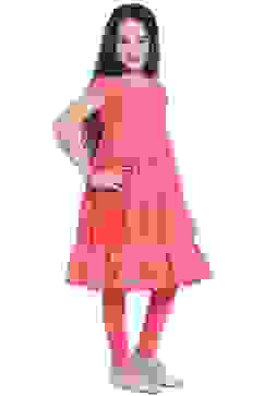 Coral Cotton Anarkali Suit image number 3