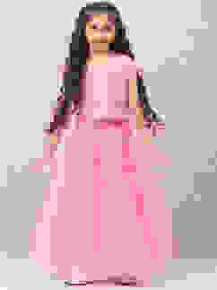 Pink Viscose Lehenga Set image number 0