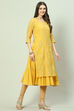 Yellow Art Silk Straight Embroidered Kurta image number 5