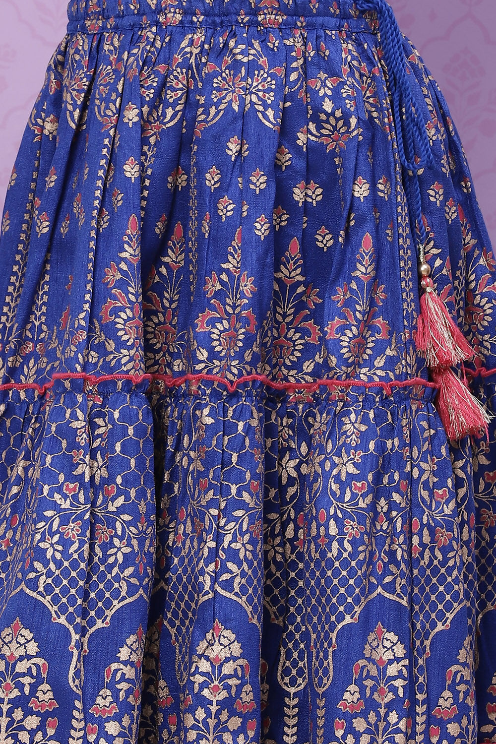 Green Art Silk Flared Lehenga image number 2