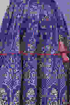 Blue Art Silk Flared Lehenga image number 2