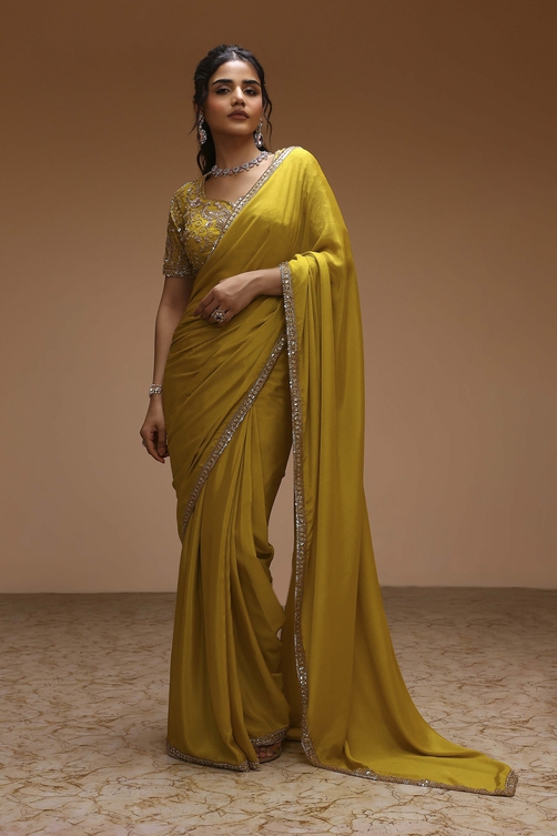 Embroidered Pre-Draped Saree
