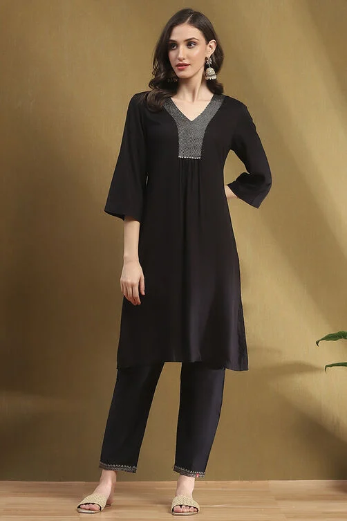 BIBA’s straight black kurtas