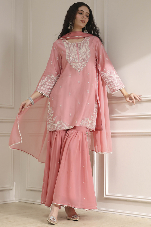 Pink Straight Suit Set