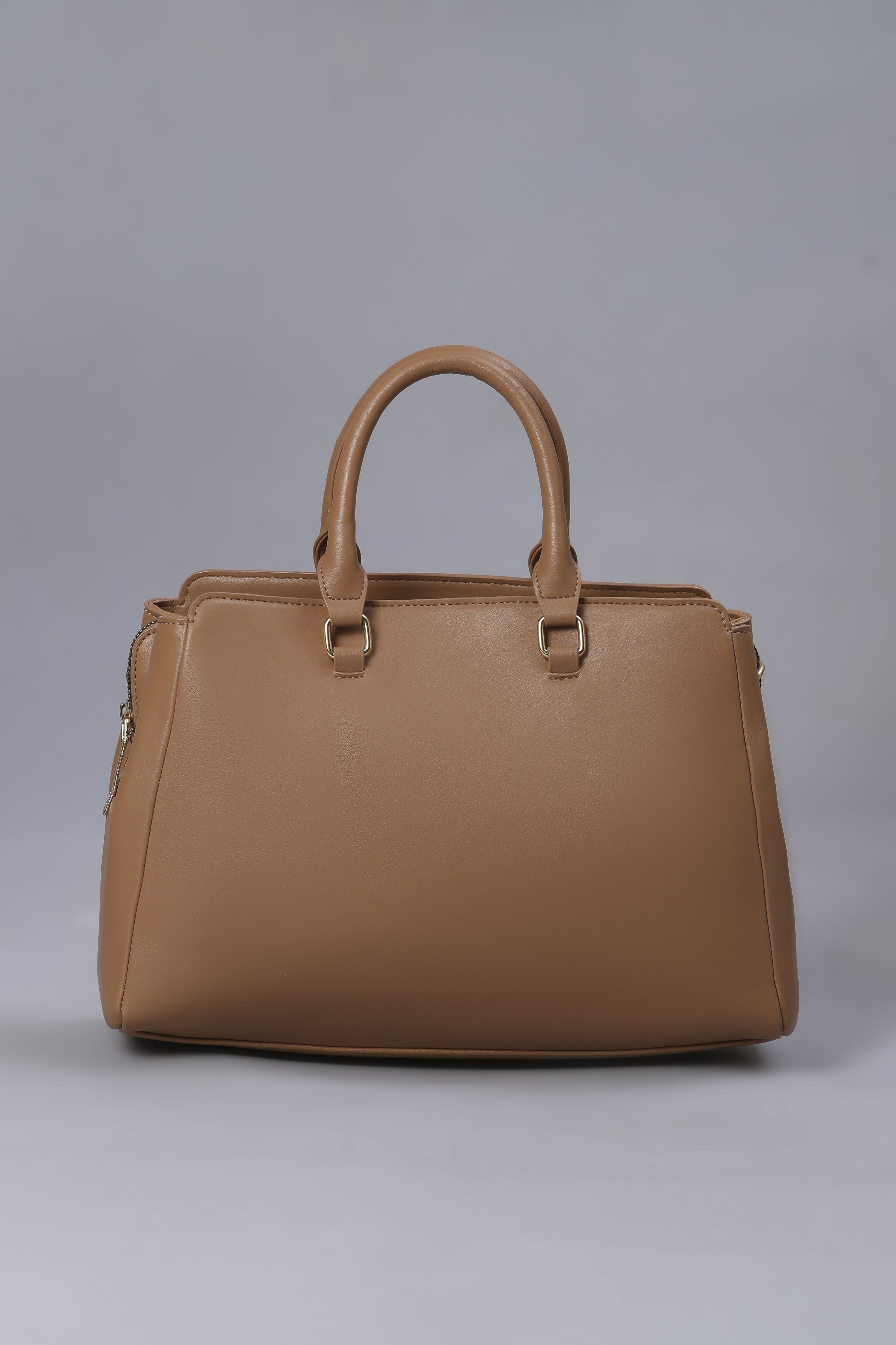 Brown PU Satchel image number 2