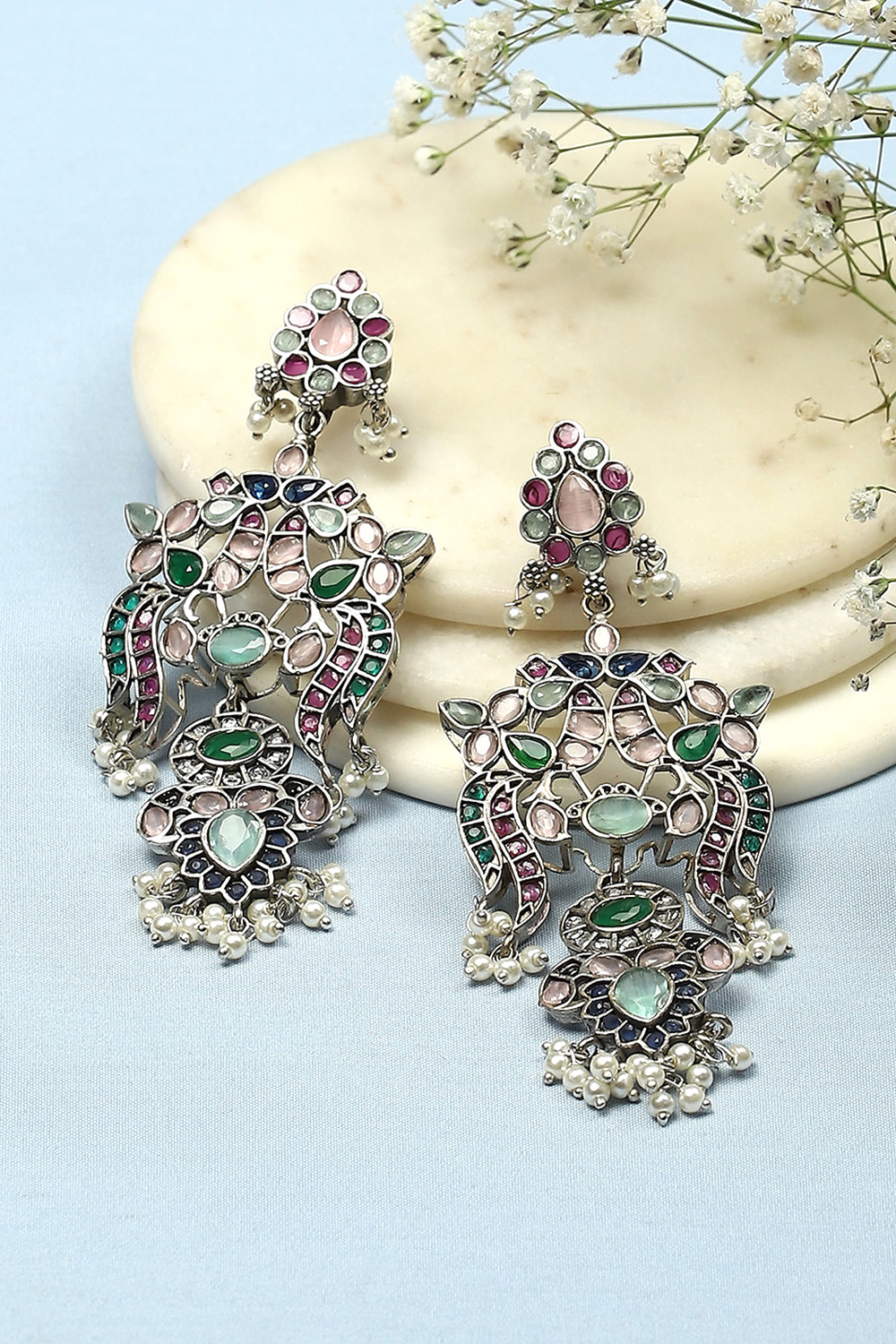 Multicolour Stone Earrings image number 0