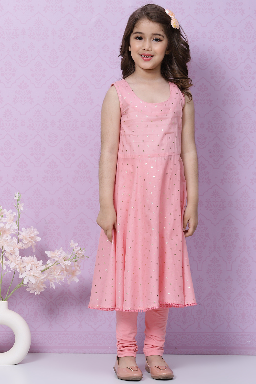 Pink Art Silk Straight Kurta Churidar Suit Set image number 2