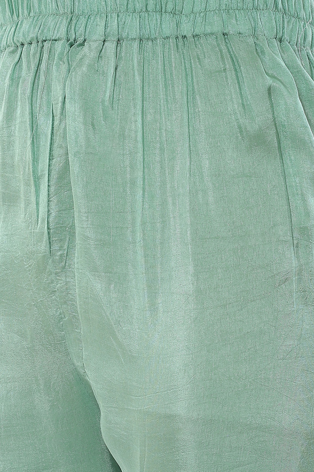 Green Organza Satin Unstitched Suit Set image number 2