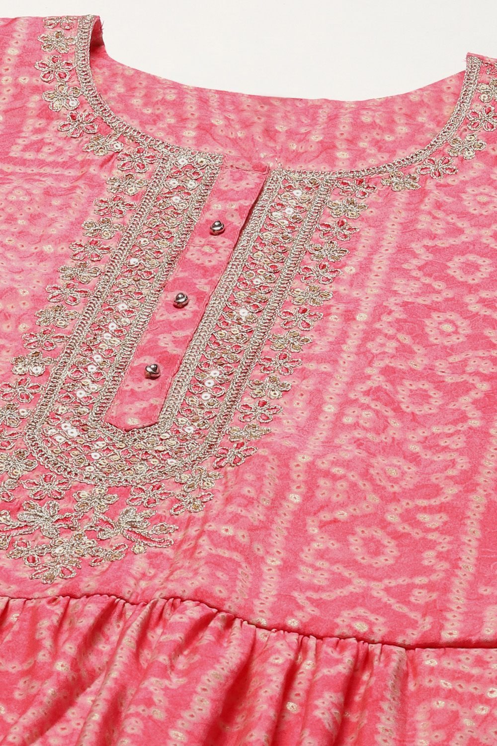 Pink Modal Machine Embroidered Unstitched Suit Set image number 2