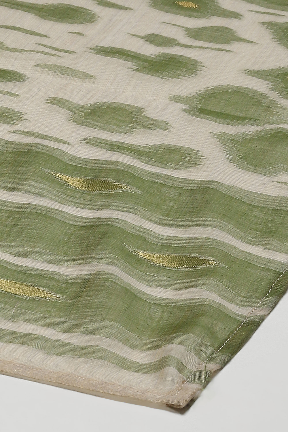 Green Cotton Machine Embroidered Unstitched Suit Set image number 4