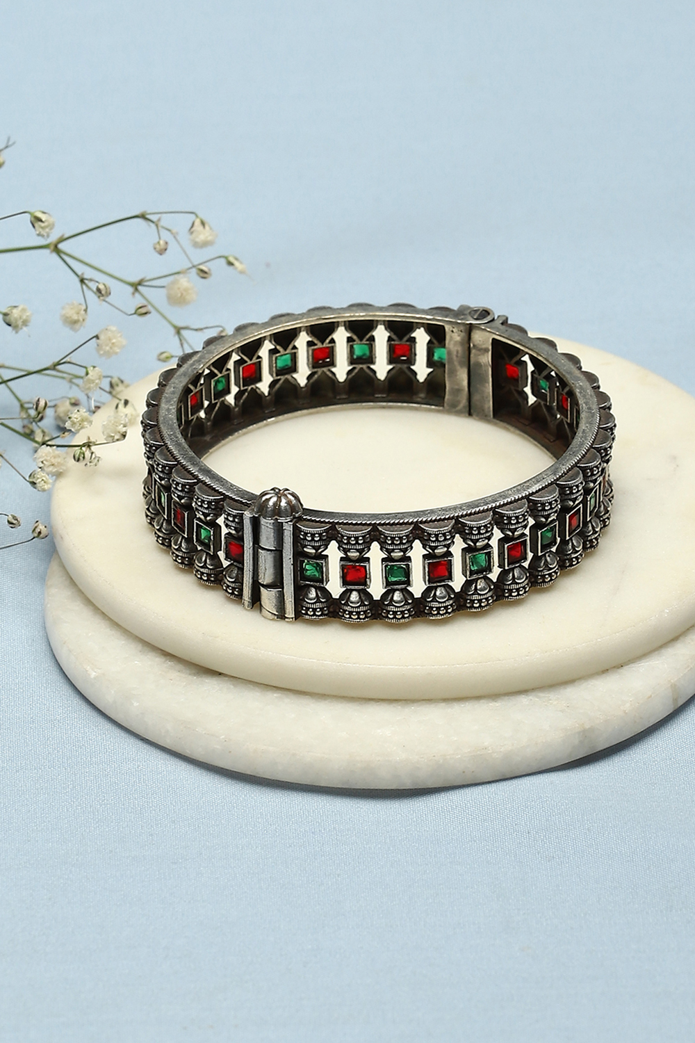 Red Green Stone Bangle image number 2