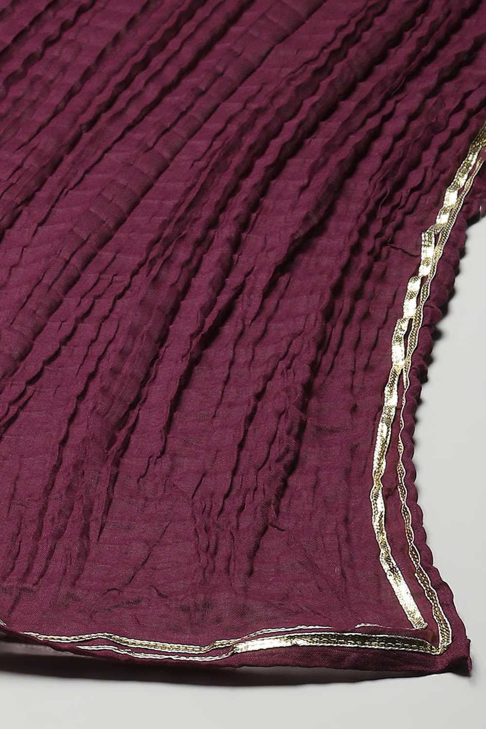 Deep Red Cambric Relaxed Kurta Palazzo Suit Set image number 3