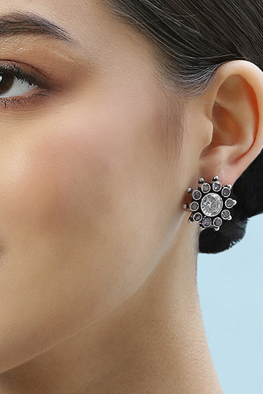 White Brass Earrings image number 1