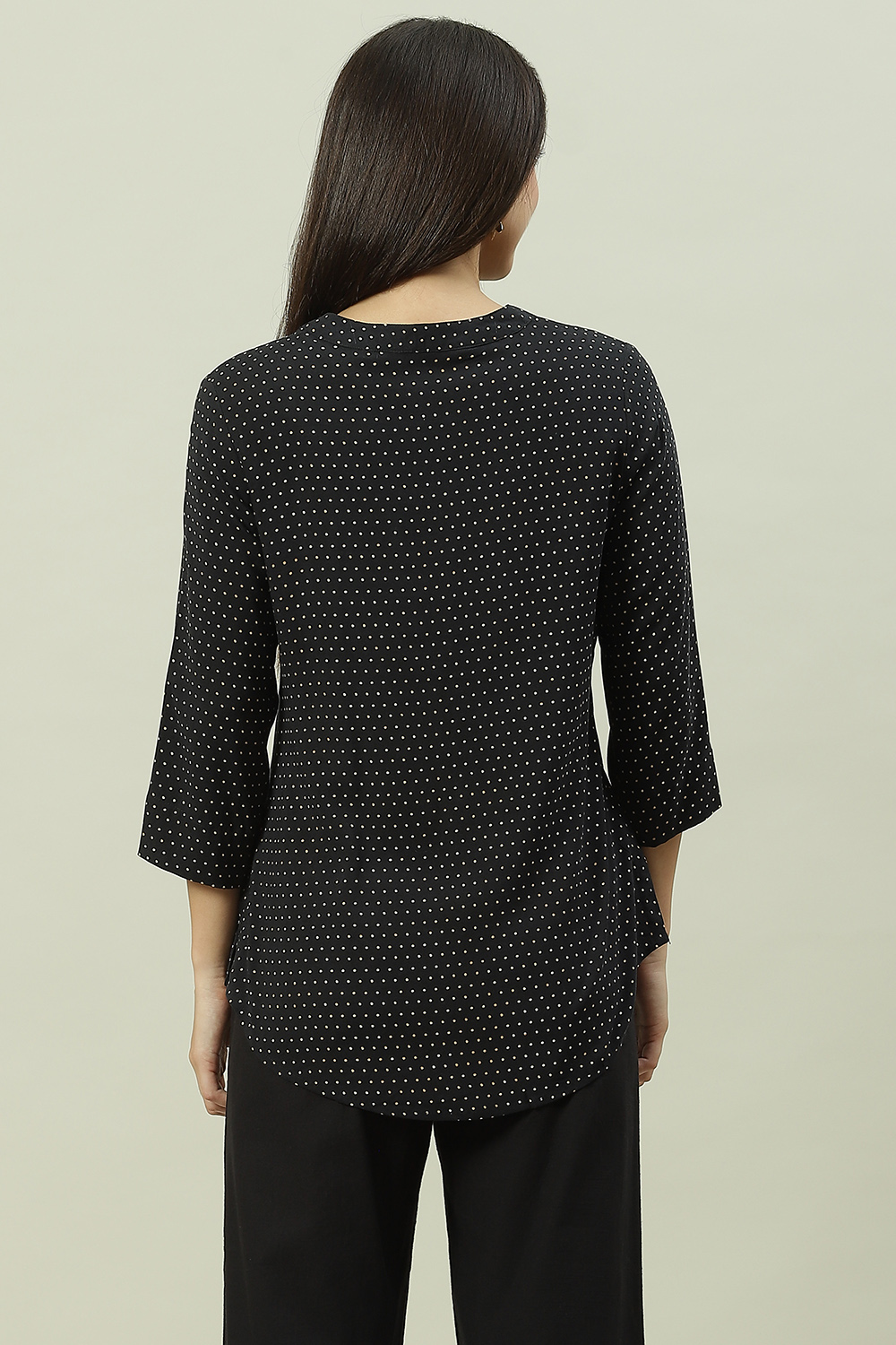 Black Rayon Printed Kurti image number 4