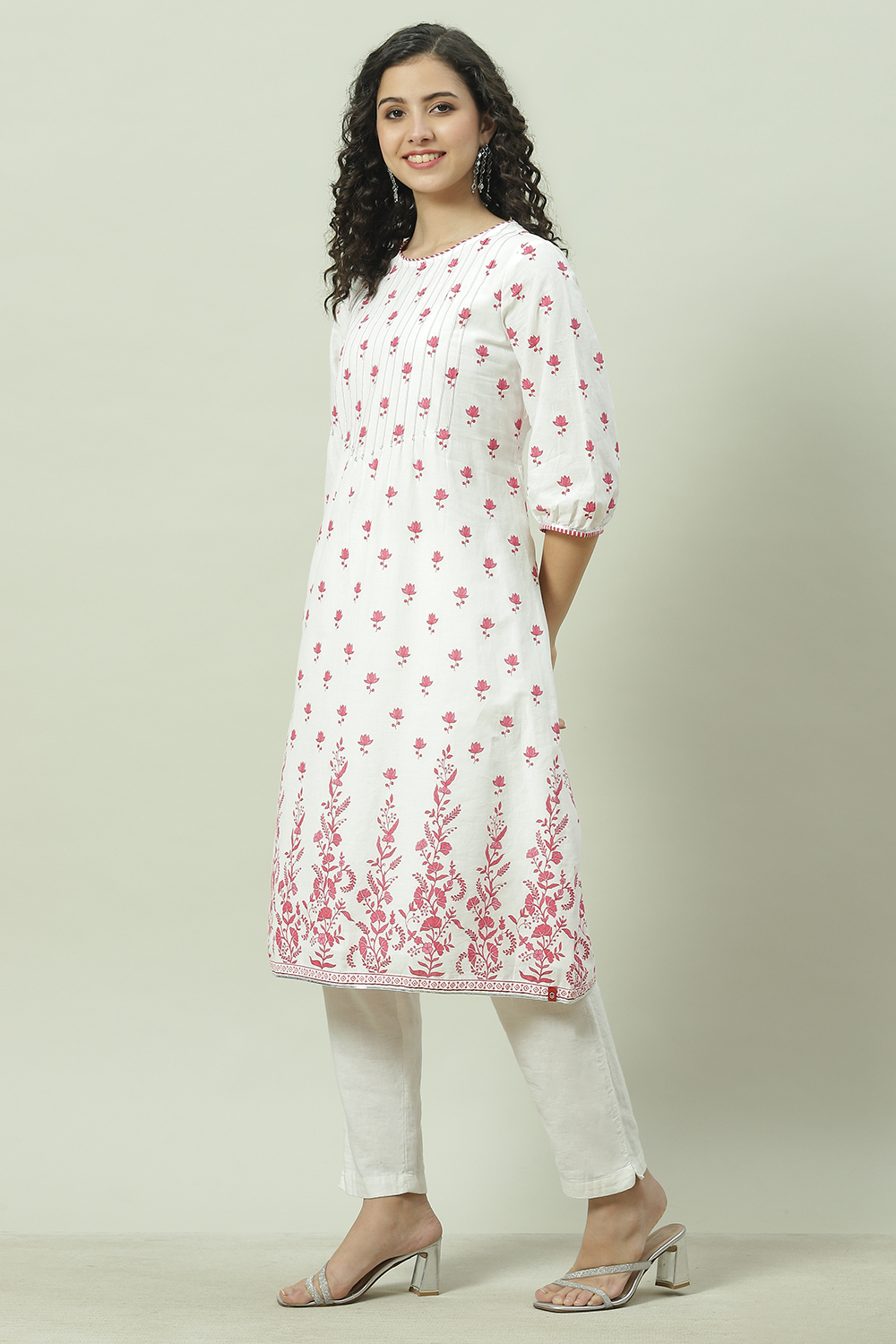 Sky Blue Cotton Straight Kurta image number 0