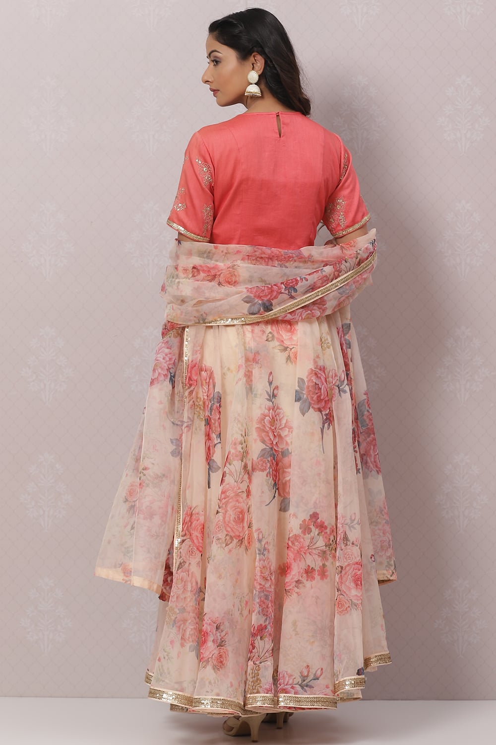 Mango Yellow Poly Cotton Lehenga Set image number 4