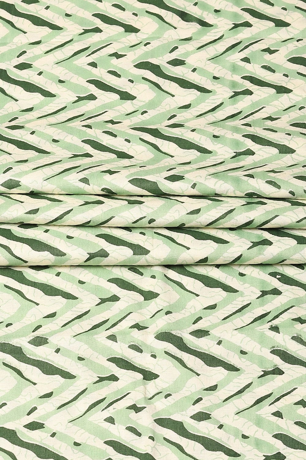 Green Cotton Printed Unstitched Suit Set image number 4