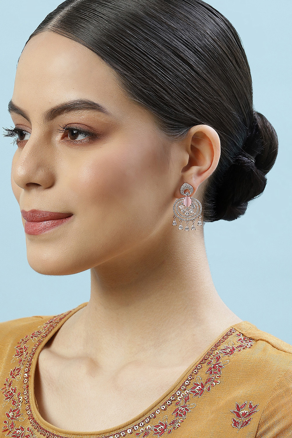 Light Pink Brass Earrings image number 3