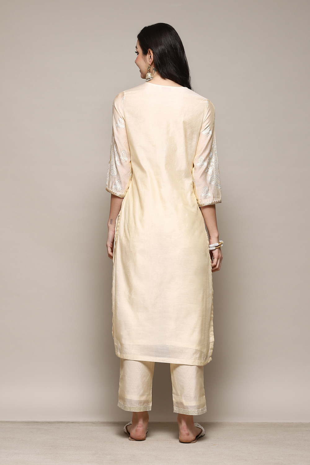 Olive Polyester Straight Printed 2 Piece Set image number 4