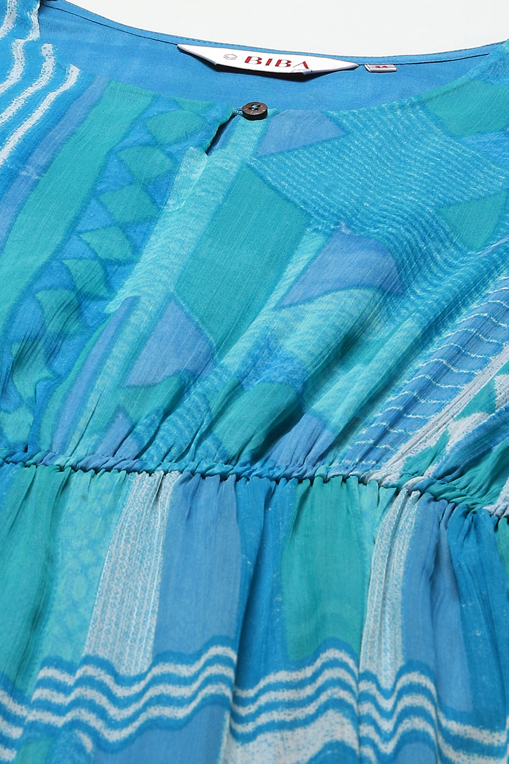 Black Cotton Blend Tiered Printed Dress image number 1