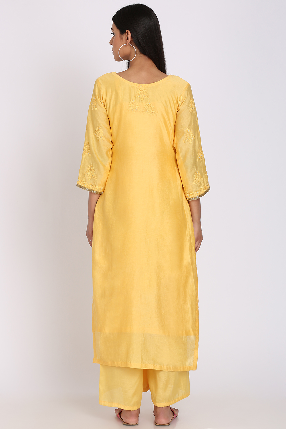 Peach Viscose Silk Machine Embroidered Unstitched Suit Set image number 6