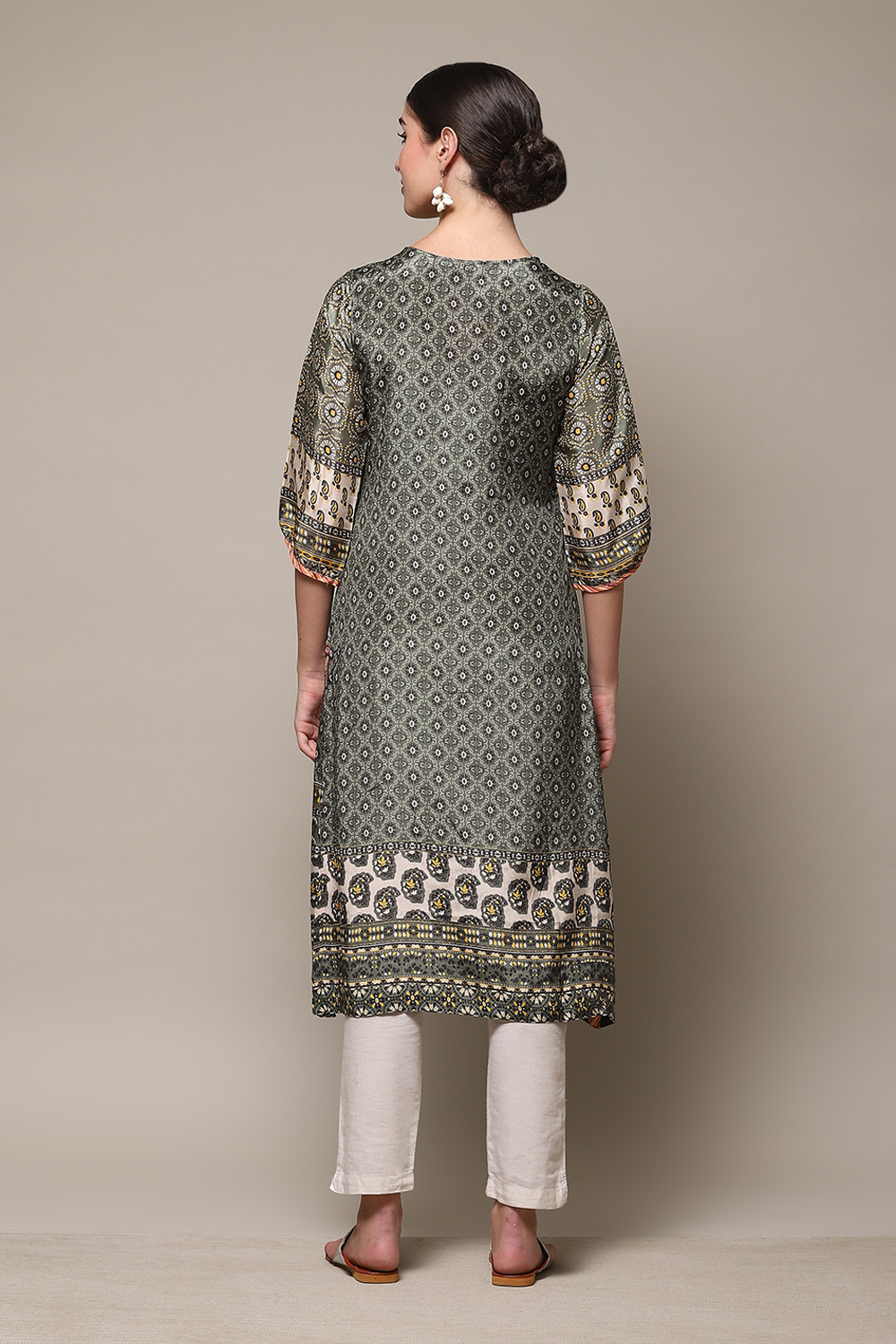 Ivory Viscose A Line Kurta image number 4