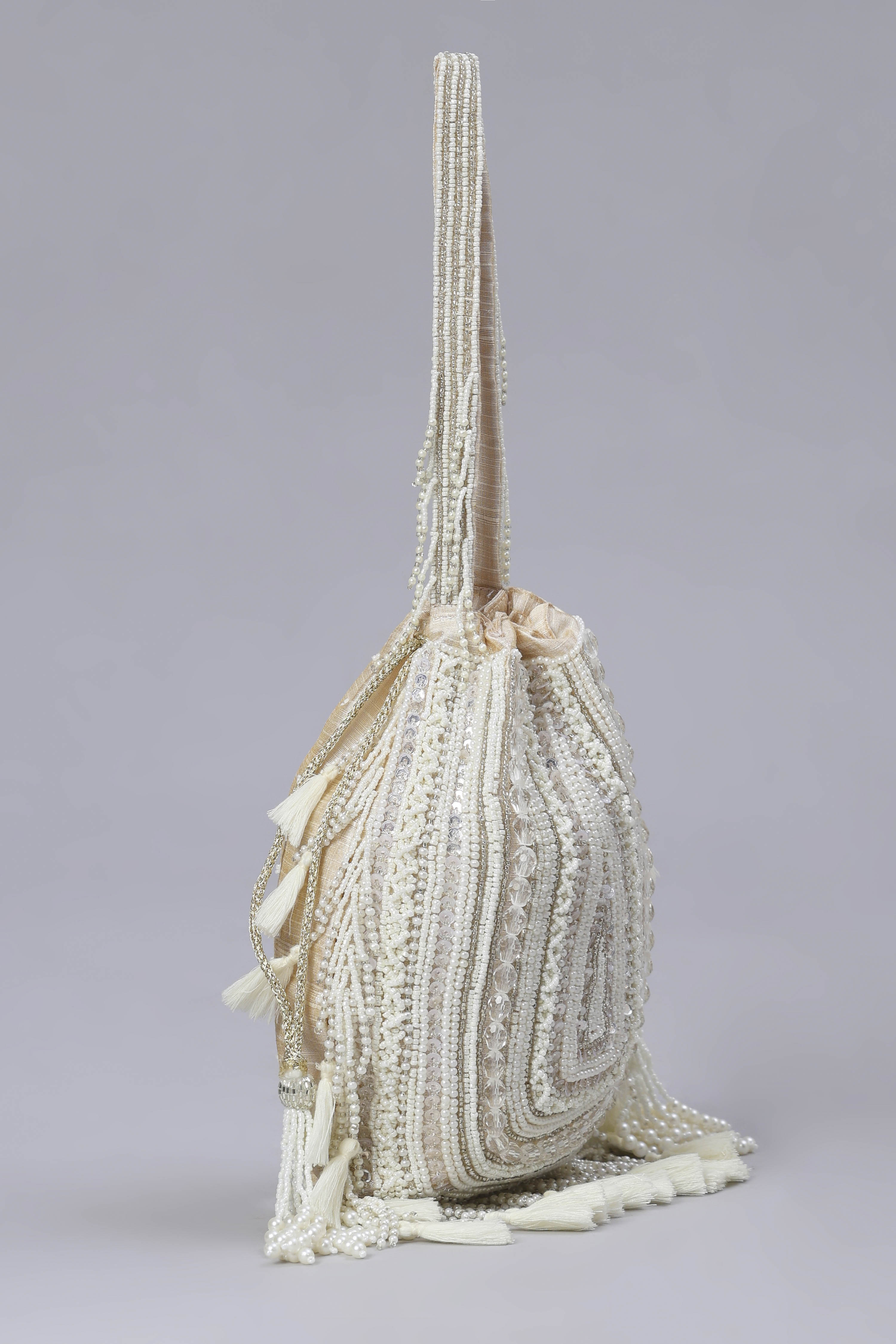 Cream Fabric Potli Bag image number 3