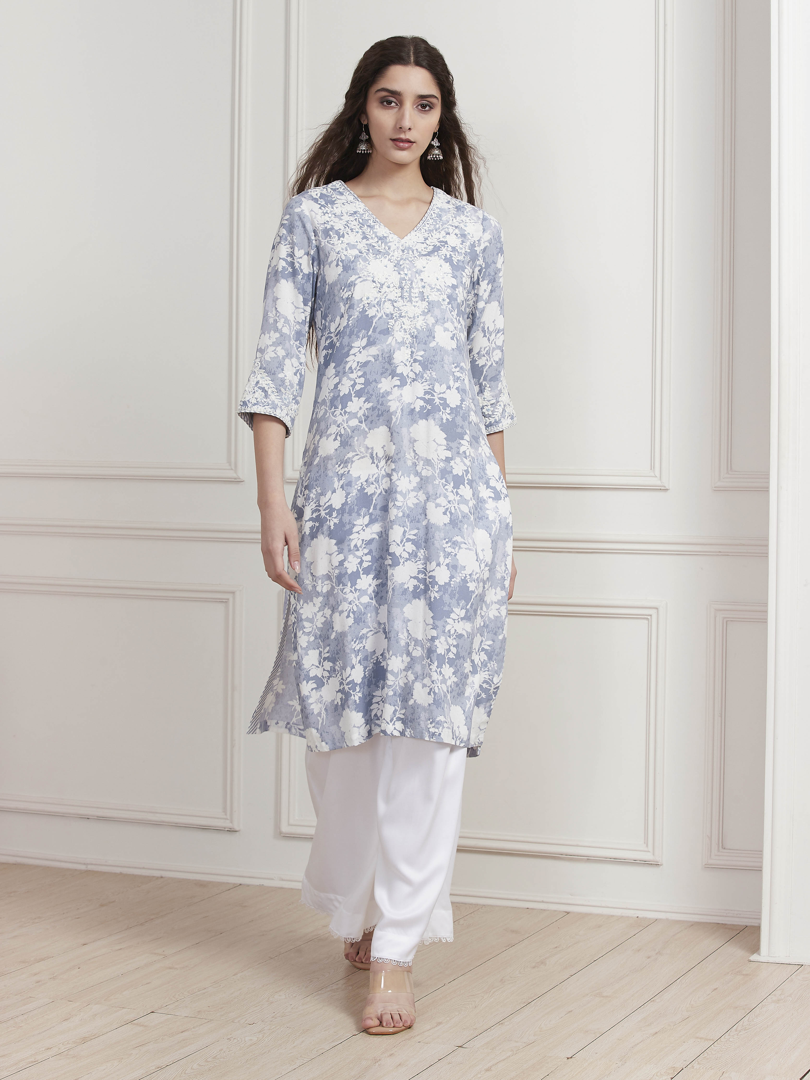Yellow Viscose Rayon Straight Kurta image number 6