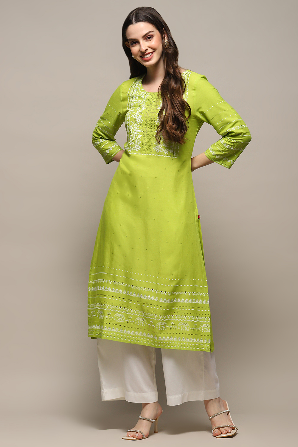 Pink Rayon flax Relaxed Kurta Palazzo Suit Set image number 6