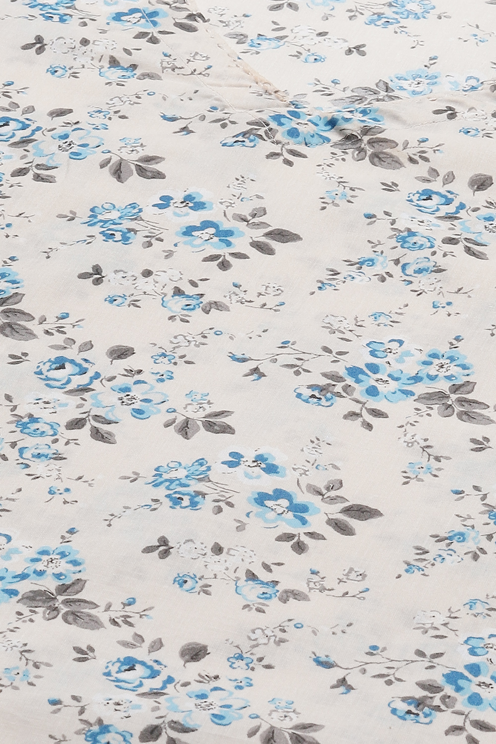 Cream Cotton A-Line Printed Kurta image number 1