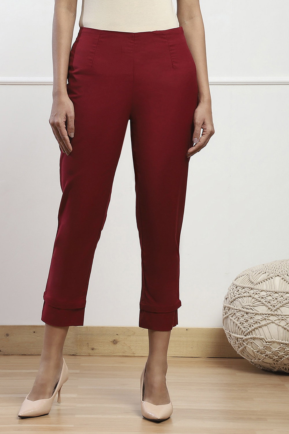 Green Bay Cotton Blend Solid Pant image number 4