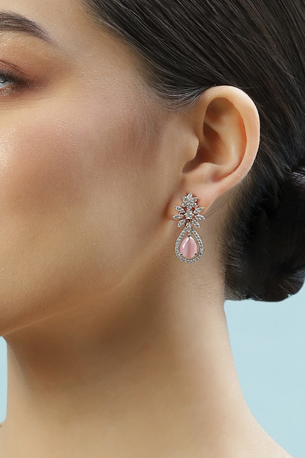 Light Pink Brass Earrings image number 1