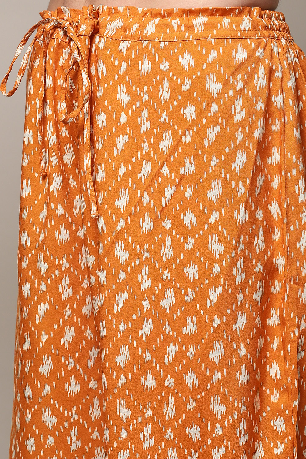 Off White Cotton A-Line Kurta Palazzo Suit Set image number 2