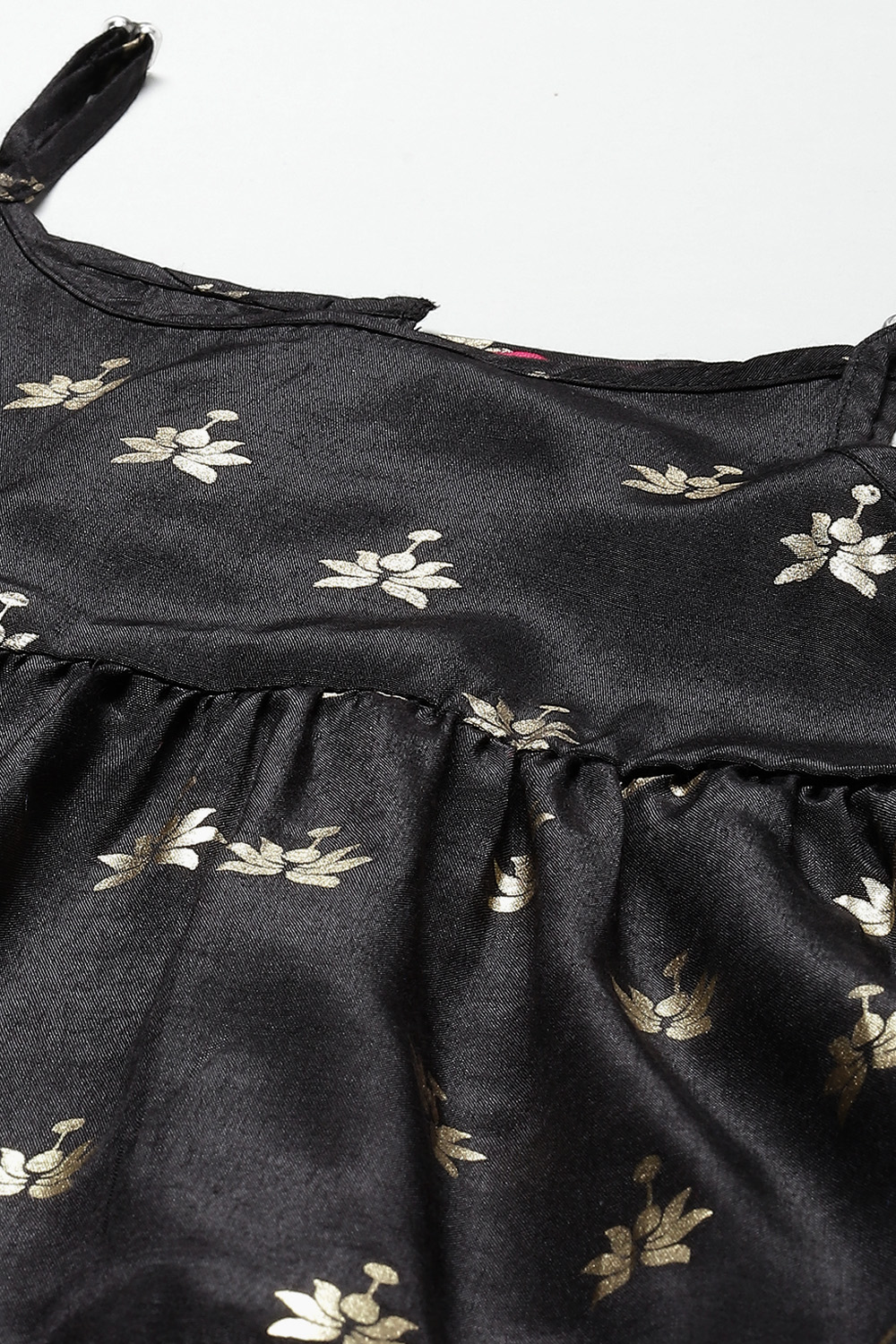 Blue Art Silk Flared Printed Top image number 1