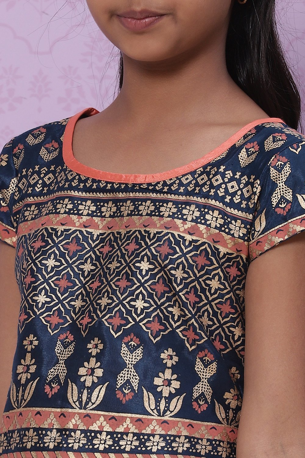 Blue Art Silk Flared Lehenga image number 1