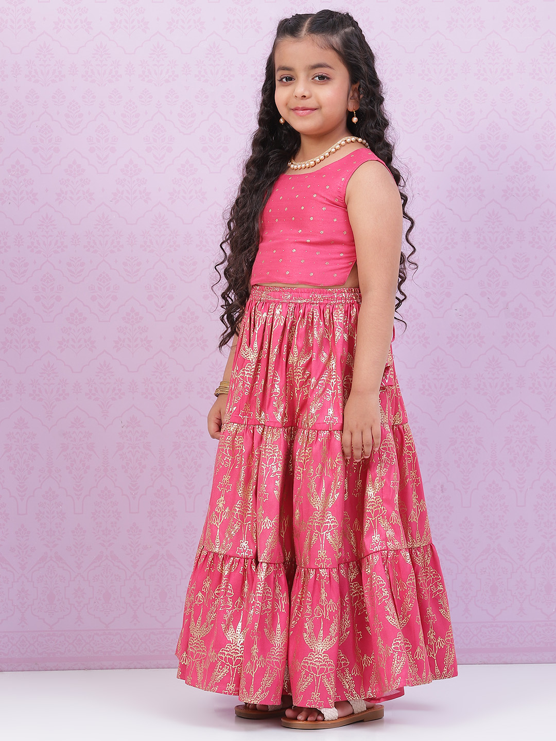 Blue Art Silk Lehenga Set image number 3