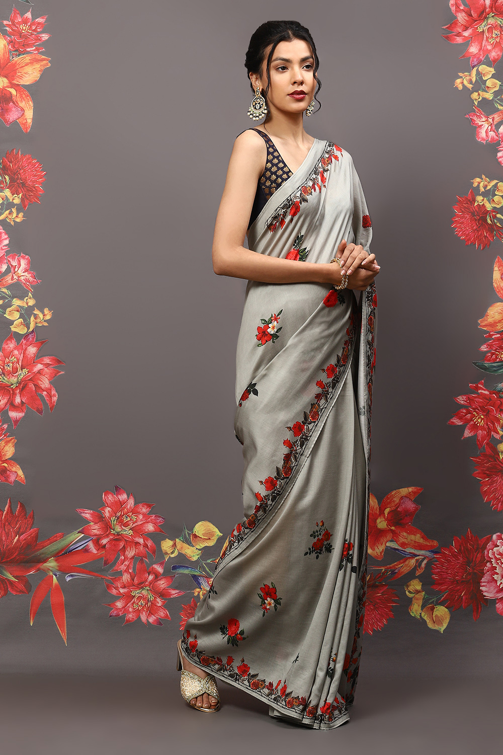Pista Green Cotton Blend Saree image number 4