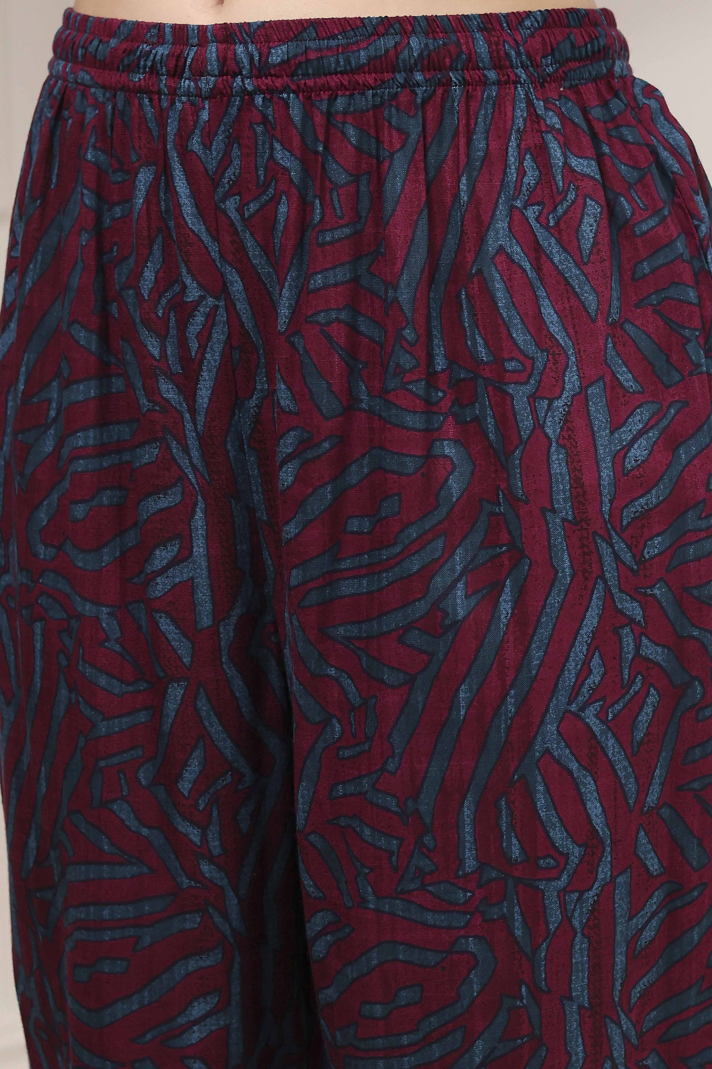 Teal Viscose Rayon Straight Printed Kurta Pants Set image number 2