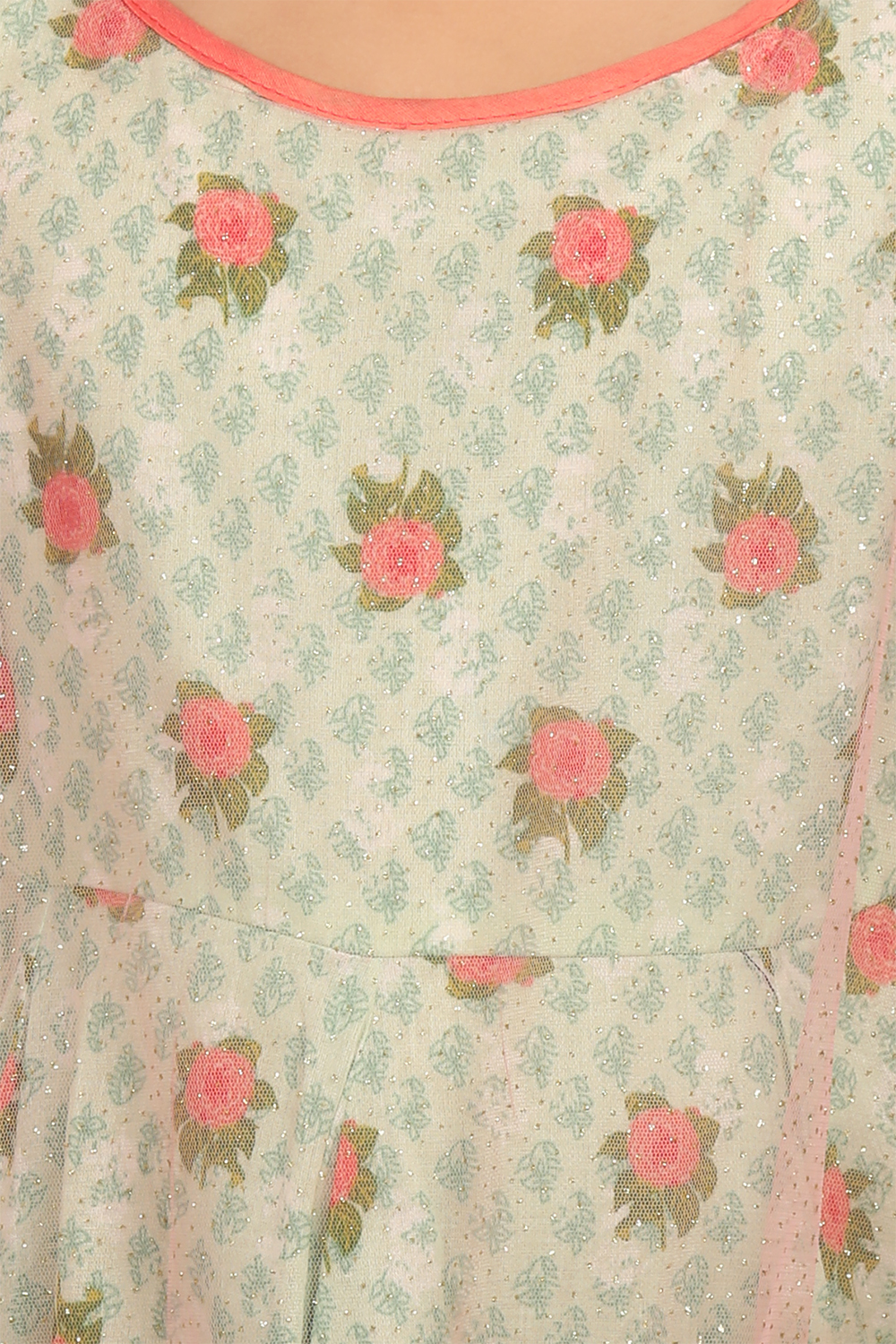 Green Anarkali Cotton Gown image number 1