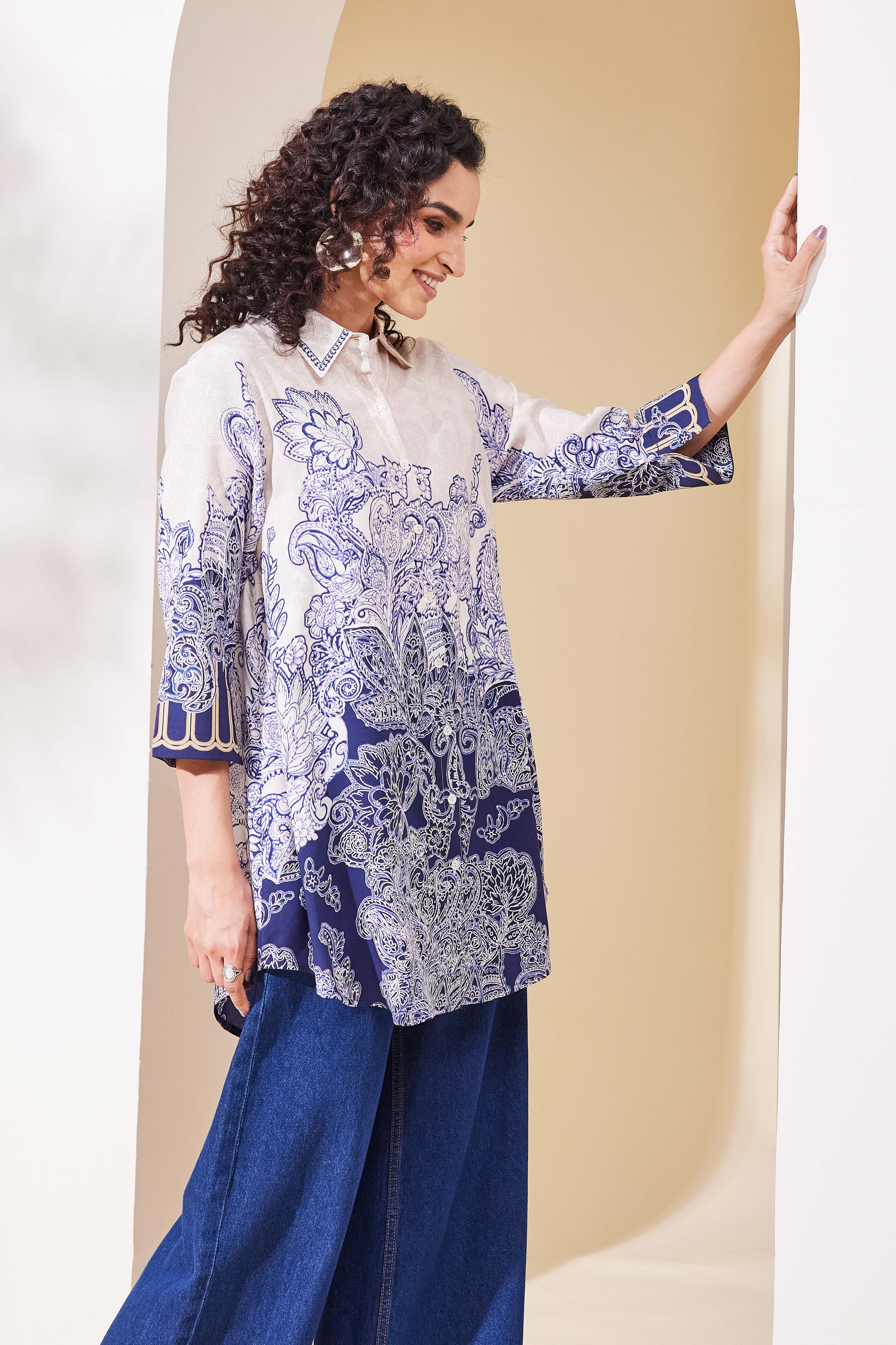 Black Viscose Rayon Straight Kurta image number 4