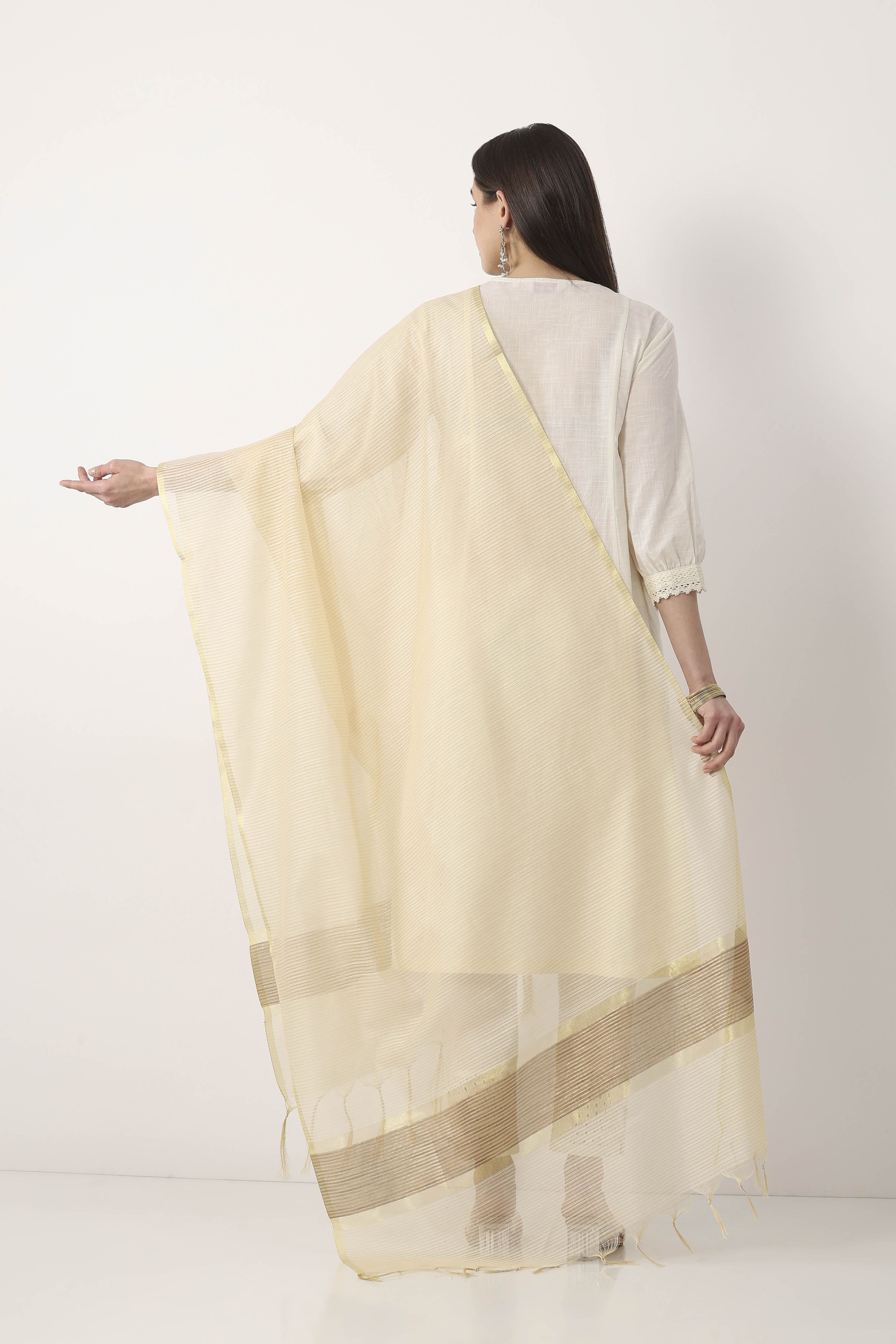 Light Beige Art Silk Dupatta image number 2